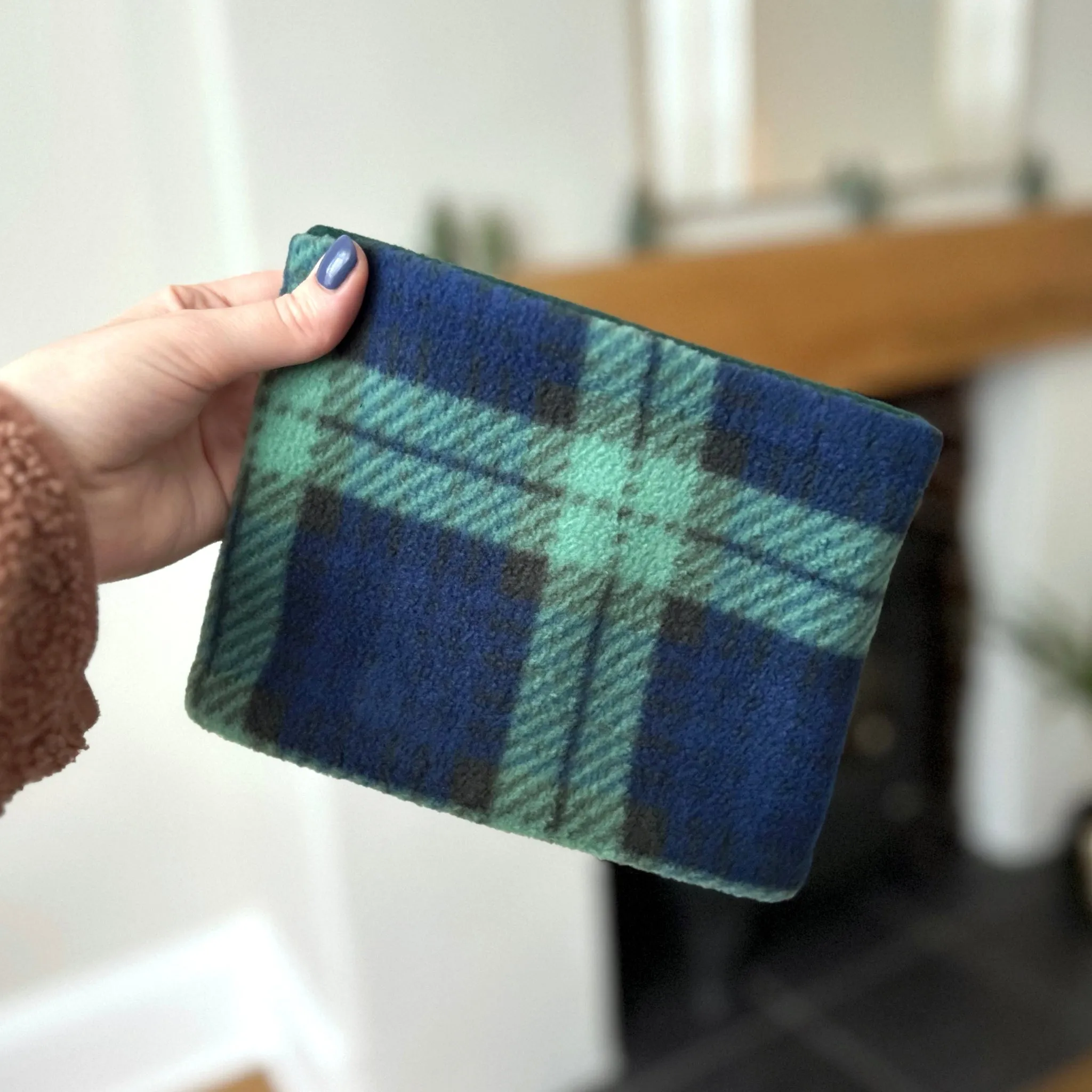 Blue & Green Tartan Reversible Fleece Pet Snood