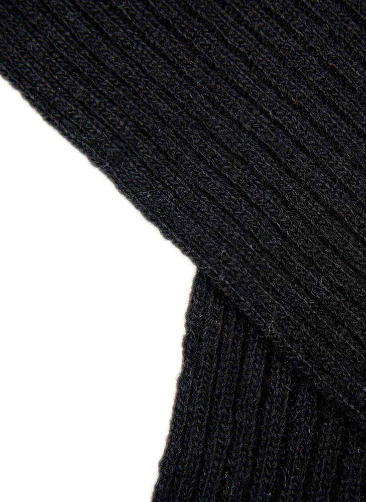 Men's Ribbed Lambswool Blend Knitted Scarf