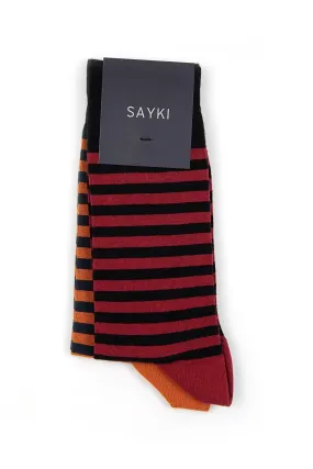 Patterned Cotton Black - Navy Socks