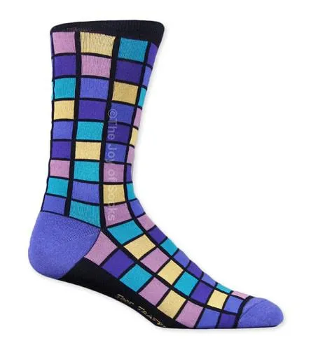 Purple and Black Mosaic Socks (Men's)