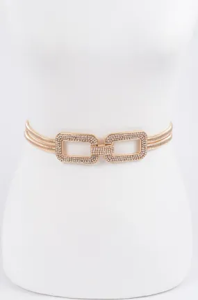 Rhinestone Metal Stretch Belt