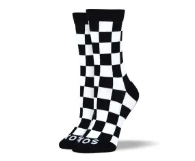 Women's Trendy Black & White Square Socks